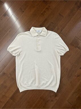 Gran Sasso Italy Luxury Knit Polo – Ivory / Cream